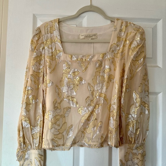 Anthropologie Beige Floral Top - Picture 9 of 9
